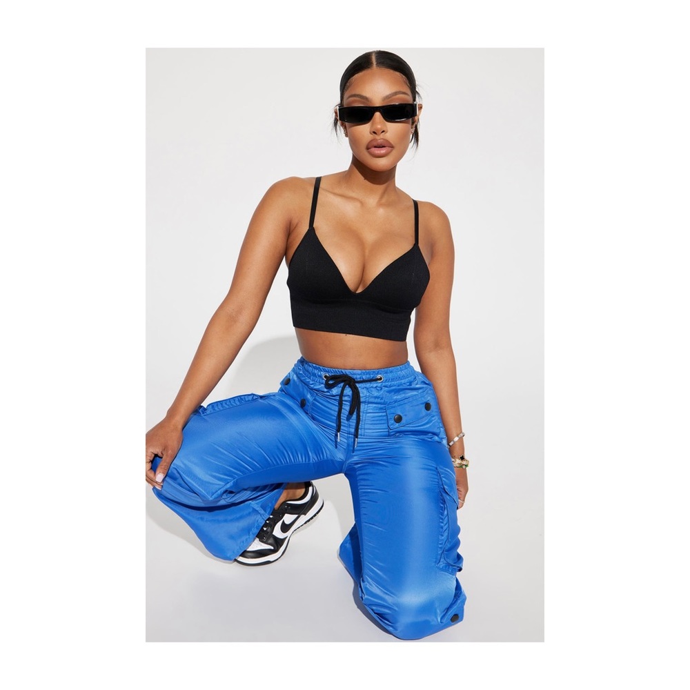 Black silky bra crop top